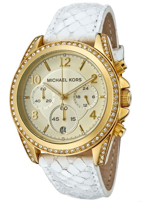 michael kors ladies watch with leather strap|michael kors watch white band.